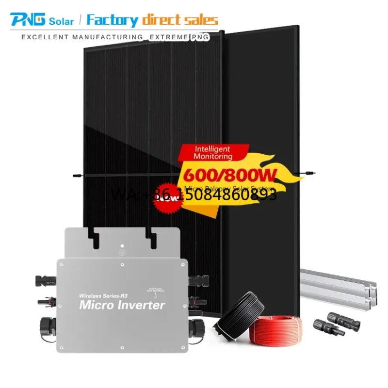 Solar balcony power generation600W 800W PNG Balcony Solar Panel System Unit Complete Set Micro Inverter Solar System
