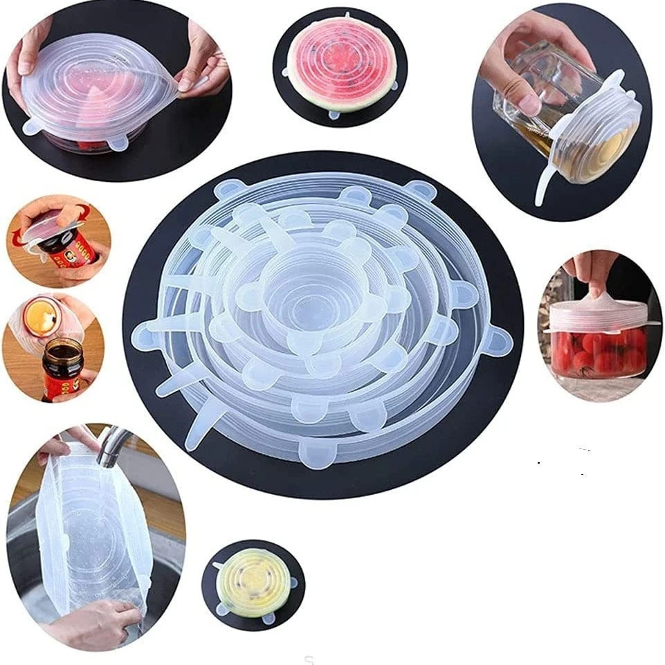 

Silicone Cover Stretch Lids Reusable Airtight Food Wrap Covers Keeping Fresh Seal Bowl Stretchy Wrap Cover Kitchen Cookware