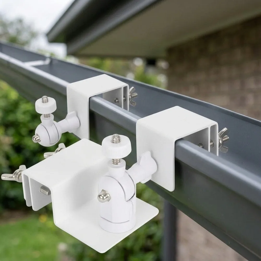 For 1/4 Inch Compatible Aluminum Gutter Railing Bracket for Camera Solar Panel Outdoor Installation No Tools Needed