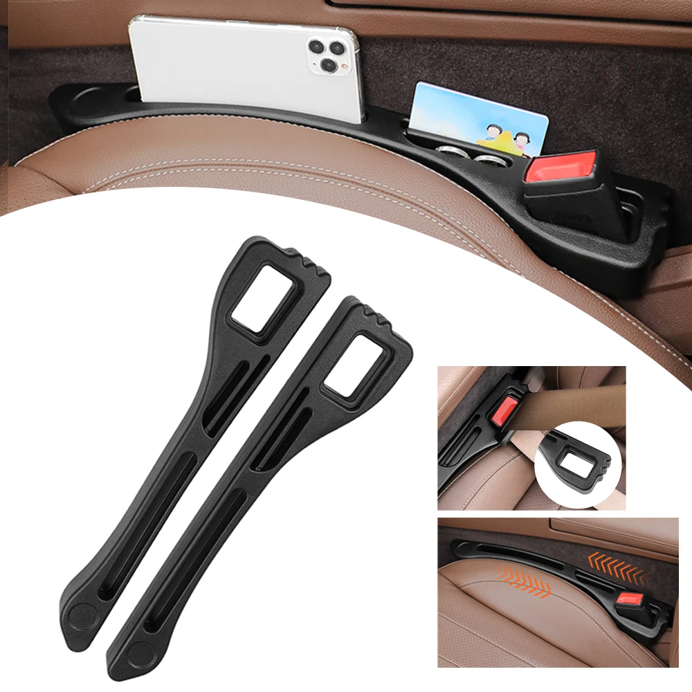 Elastic PU Car Seat Gap Filler Side Seam Plug Strip Leak proof Car Gap Storage Box For Phone Coin Card Interior Decoration