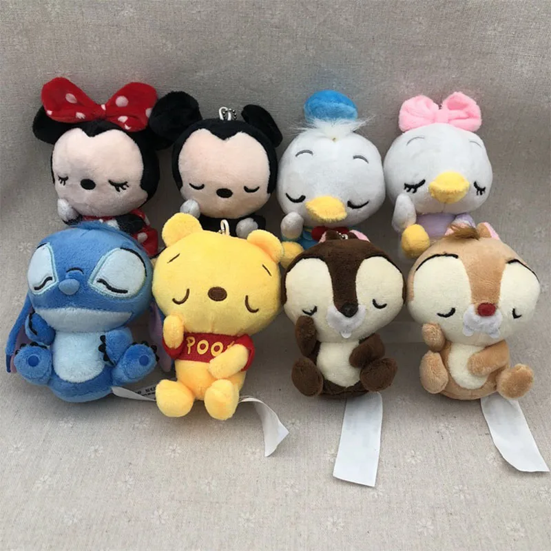 8 Style Disney Doll Toy Cartoon Character Sleeping Mickey Mouse Minnie Mouse Donald Duck Doll Kids Gift