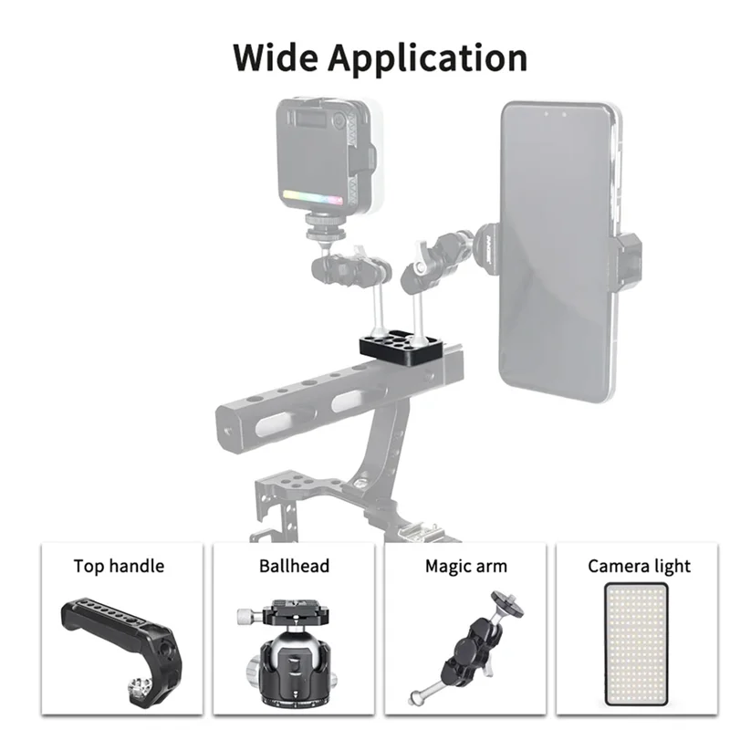 Placa de instalación rápida de conexión porosa AA60 para cámara Cage-CP03 Mini placa de queso multifuncional y bloque de riel guía