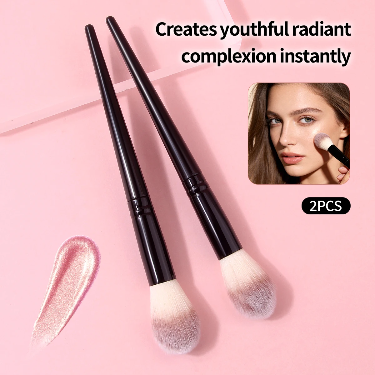 Nuevo Pincel para Rubor y Iluminador con Forma de Llama 2026, Cerdas de Fibra Ultra Suaves, Herramienta de Maquillaje Profesional