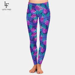 LETSFIND High Waist 3D Tropical Palm Leaf Pattern Print Women Pants Fashion Fitness Slim Sexy Women Leggings