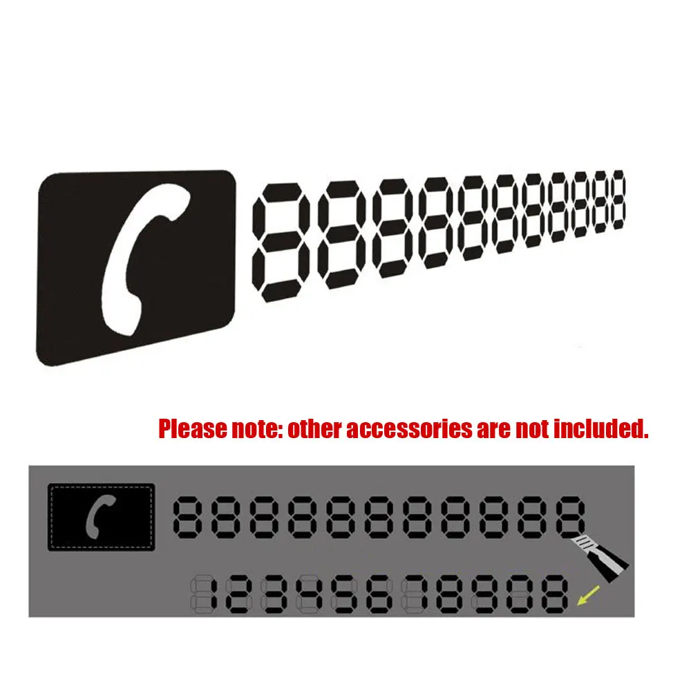 1Pc 29*3.5CM Reflective Temporary Parking Universal Car Stickers Move The Car Parked Number Card Decal Car Exterior Accessories - view 3