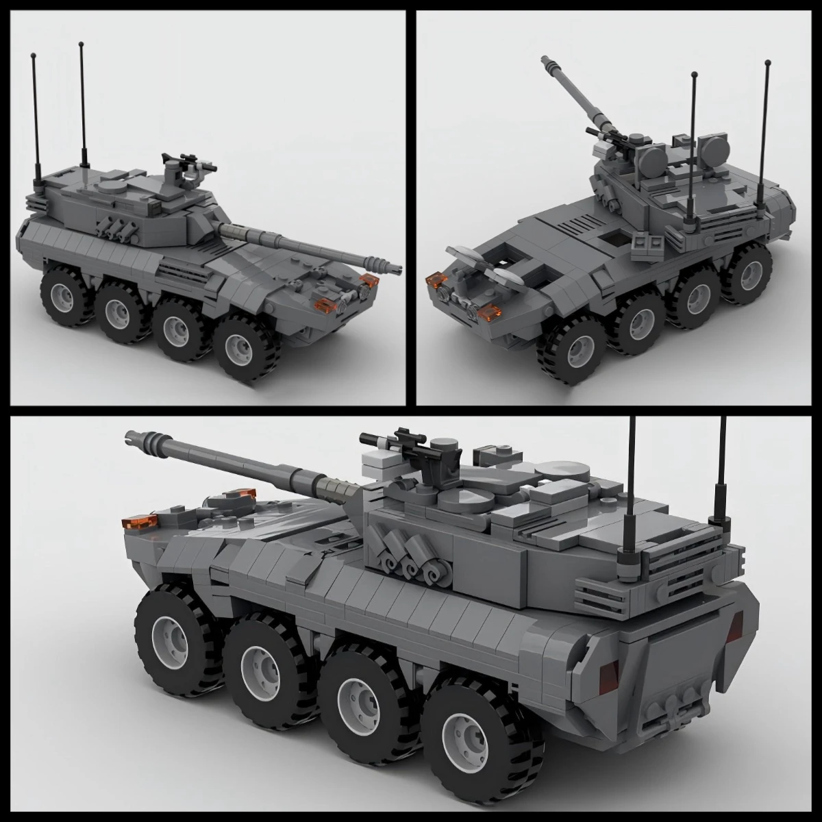 Military War Series B1 Wheeled Assault Gun Building Blocks MOC Centauro Tank Model Children's Puzzle Assembly Toys Birthday Gift