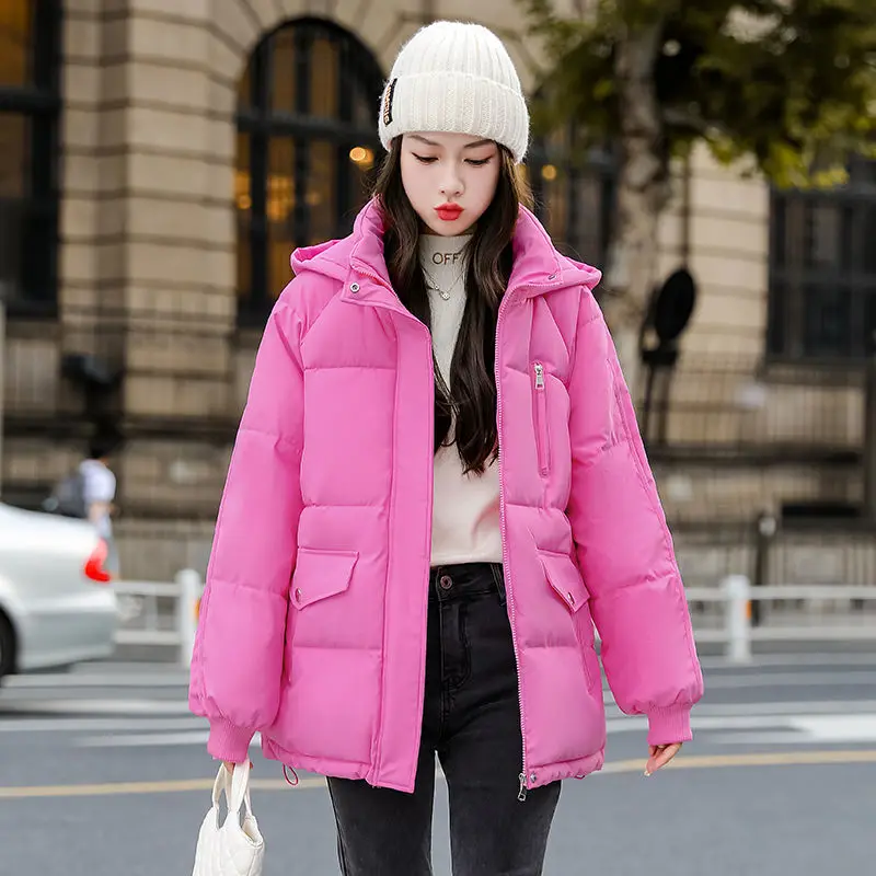 

2023 New Women Down Cotton Parkas Hooded Thicken Warm Padded Coats Female Clothes Autumn Winter Outwear Short Jacket Coat