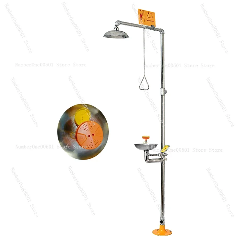 Production of stainless steel combined emergency safety shower eye washer with dust cover