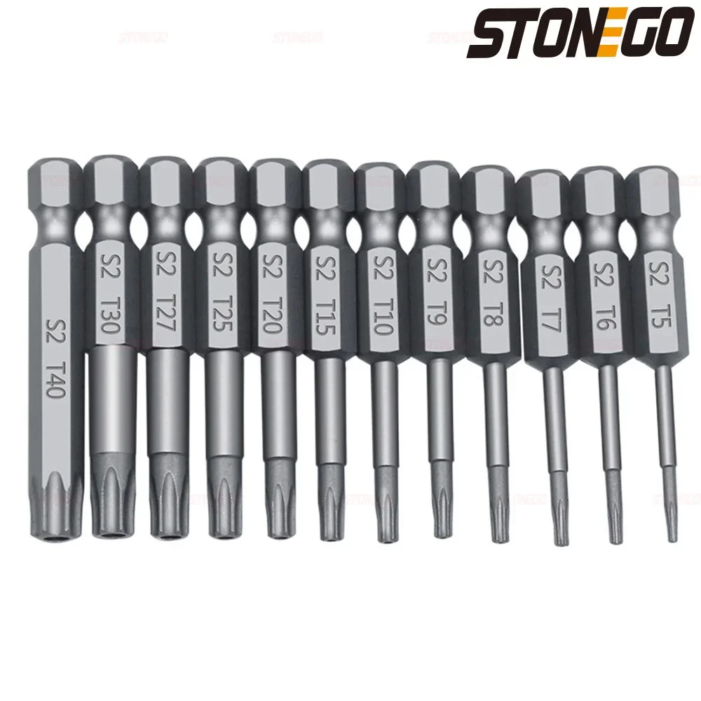 STONEGO Screwdriver Bit Set 50mm/75mm/100mm Screwdriver Drill Bit Screw Driver Bits Torx Flat Head 1/4