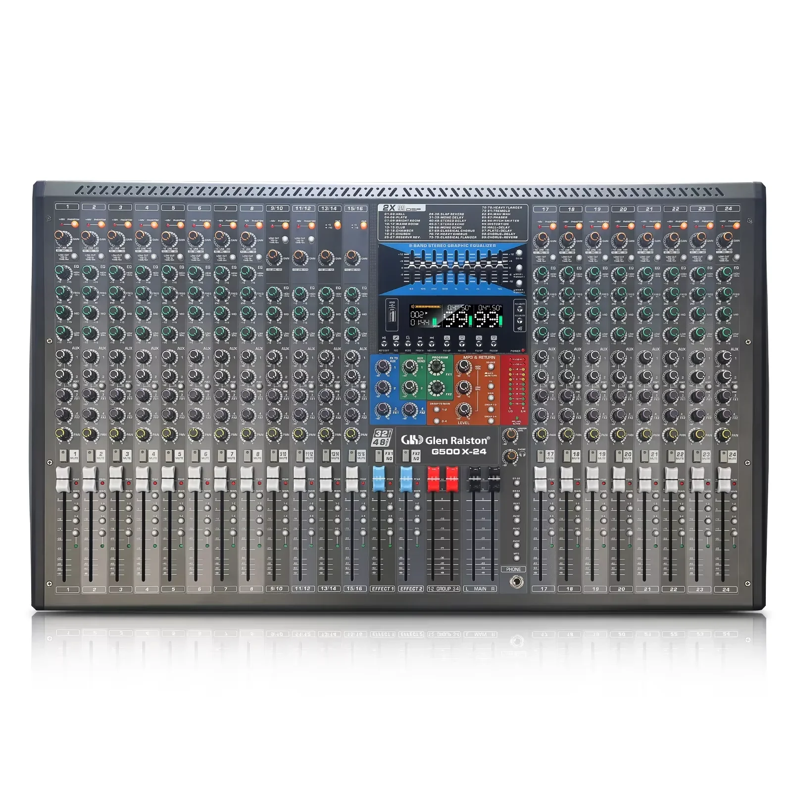 G500X-24 High Quality 24 Channel Double 99DSP/Bluetooth/USB Audio Echo Sound Console USB Digital Audio Mixing Console