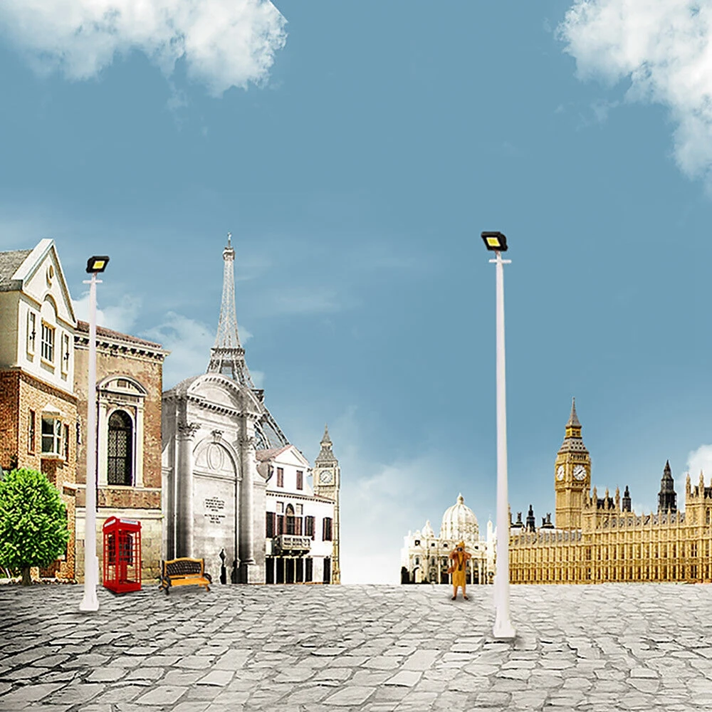 5/10pcs modelo ferroviário escala HO Plaza poste de luz 10cm 1:87 playground luzes de rua