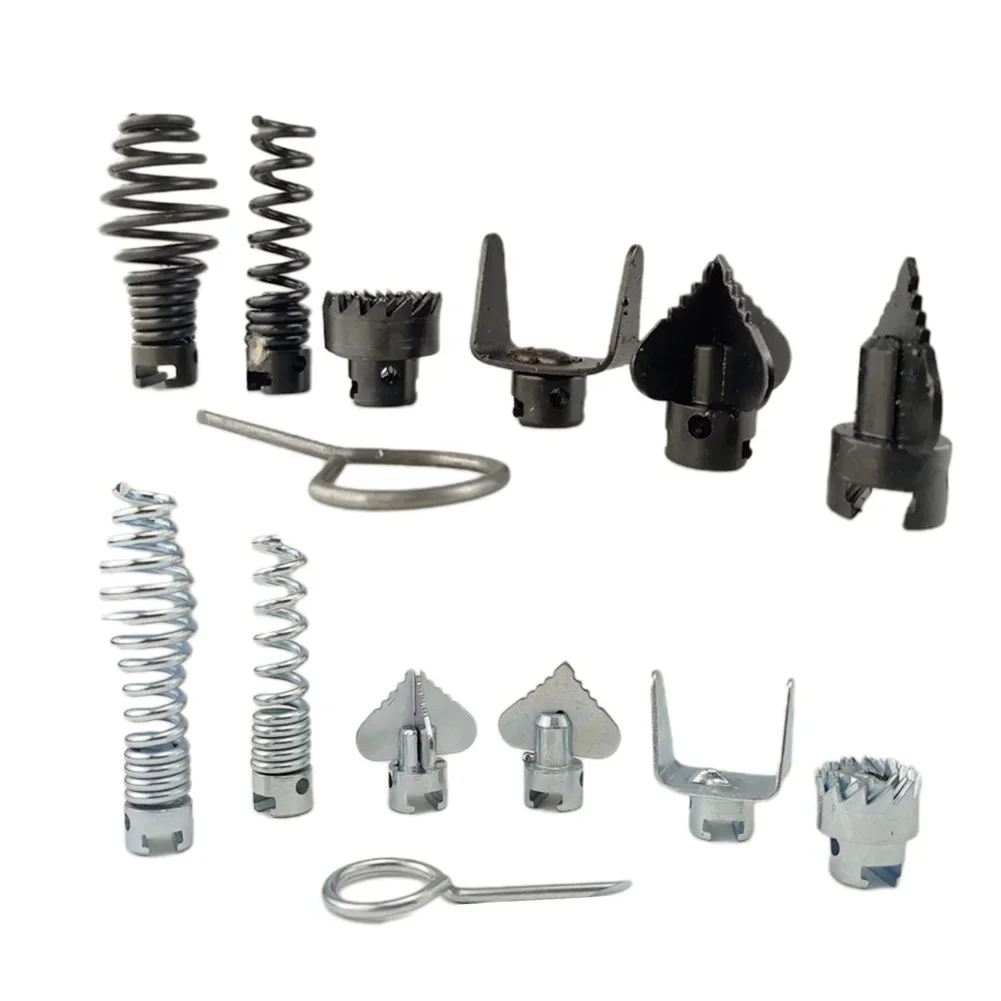 

7pcs Pipeline Dredge Device Spring Drill Machine Drain Cleaner Cutter Connector Sewer Dredging Machine Accessories Power Tools