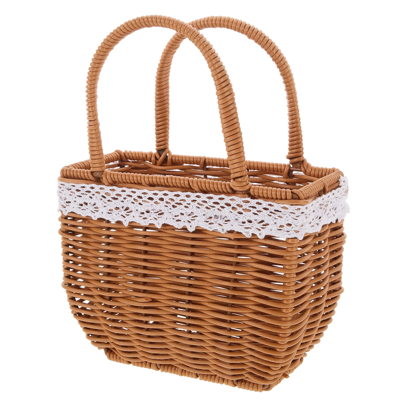 

Woven Tote Bag Handcrafted Wicker Purse Gift Basket Women 24x18.5cm Decor for Wedding