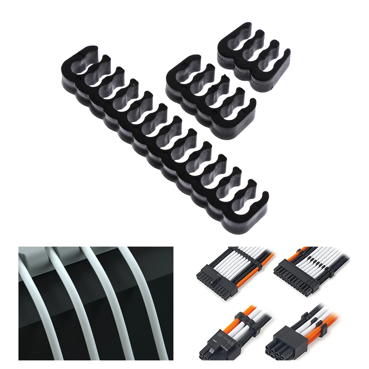 

24 Pcs Cable Comb Dresser Wire Clamp Extension Cords Trimmer Organizer Office Power Cables