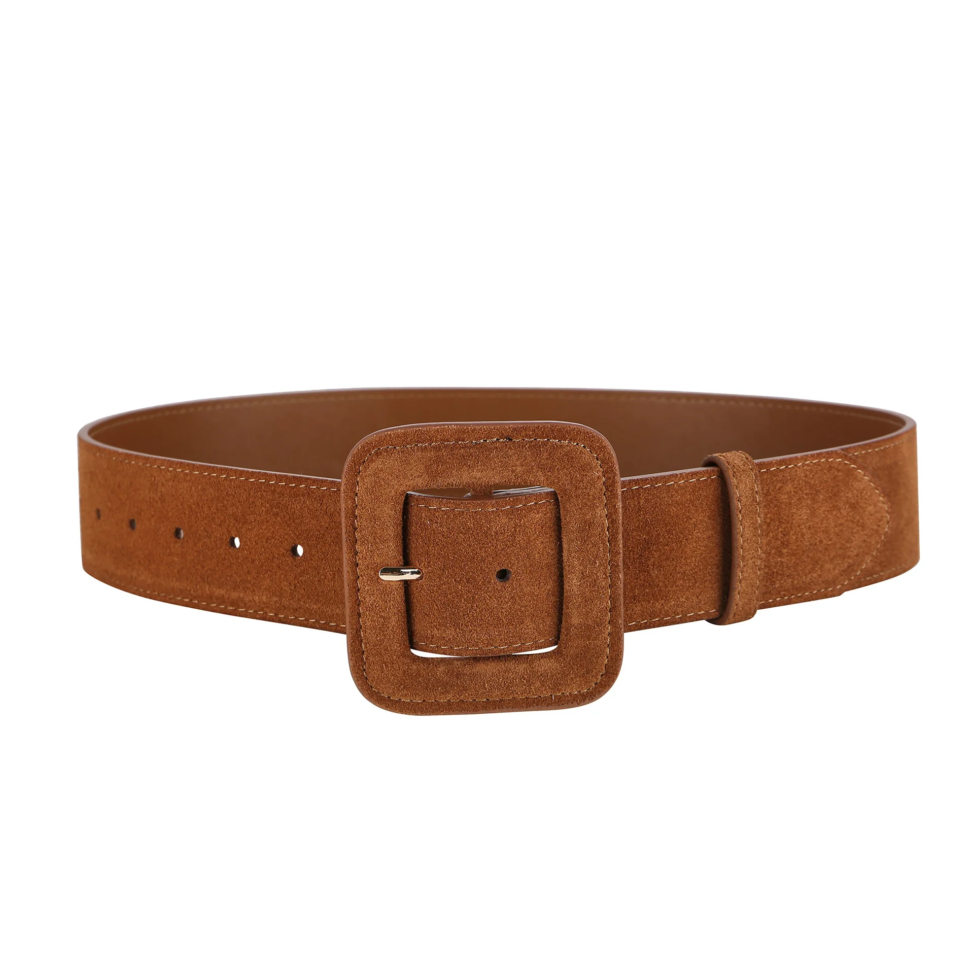 

Real leather suede belt for women, new retro versatile decoration, needle buckle cow belt, women's pants belt