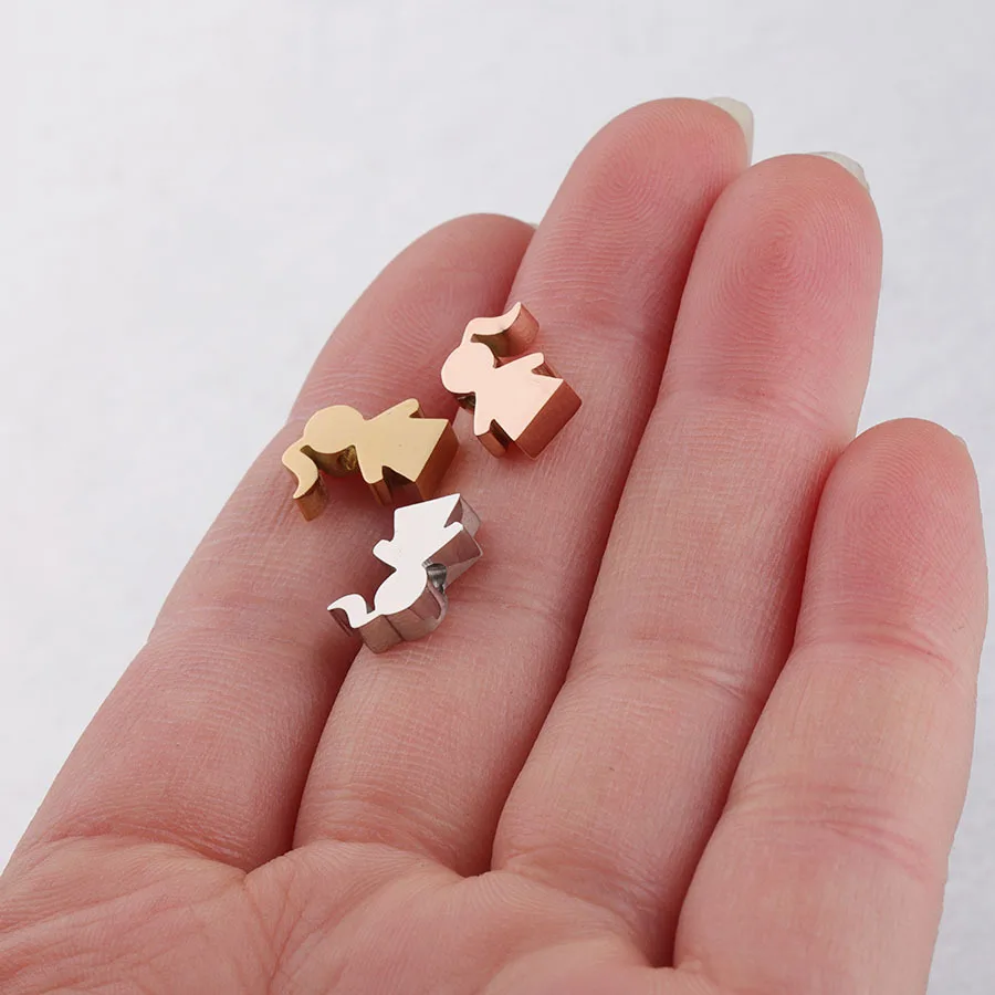 

50 шт. 9*10 мм золотого цвета с зеркальной отделкой из нержавеющей стали, милая 3D подвеска для девочек для браслета/ожерелья, сделай сам, женское изготовление ювелирных изделий ручной работы