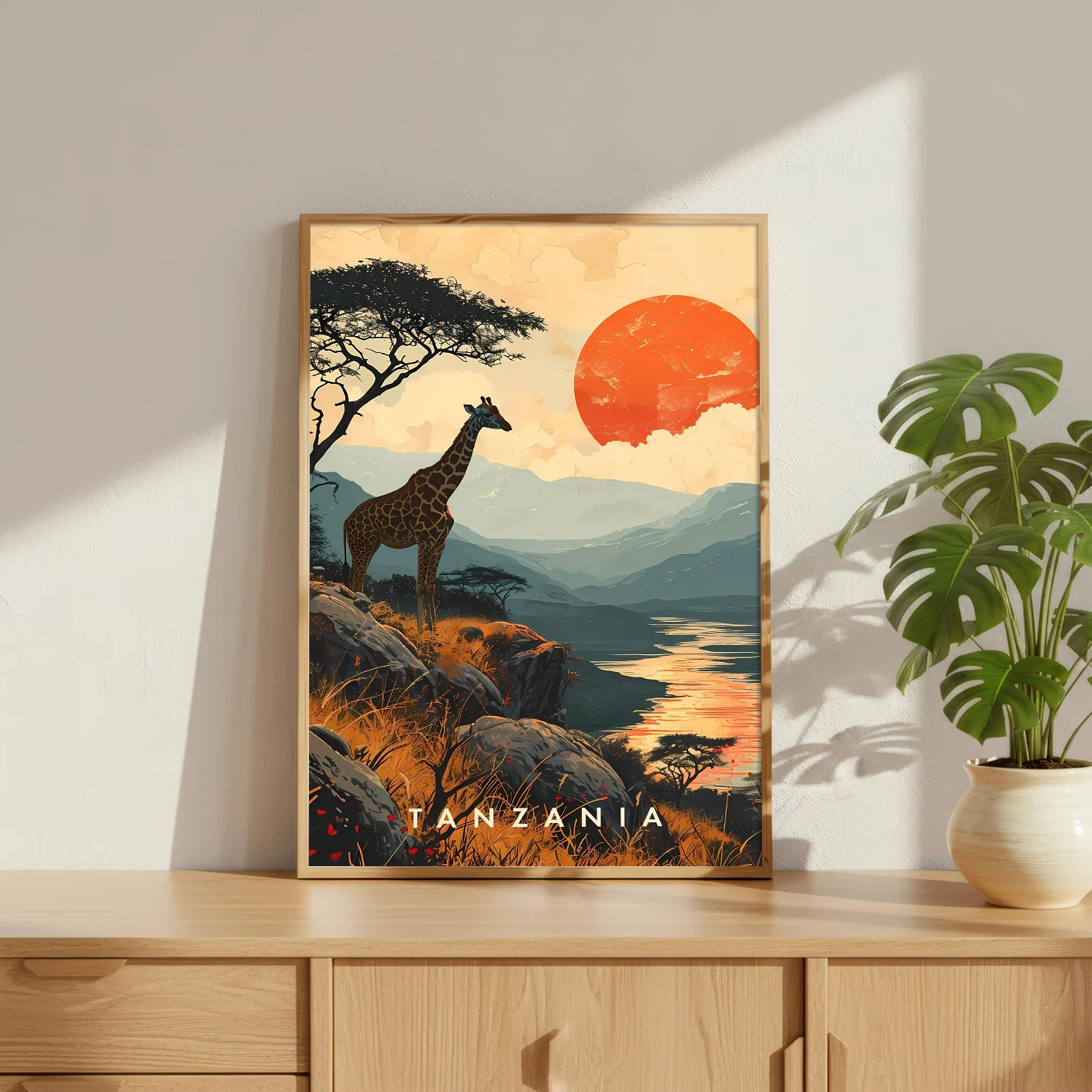 

Tanzania National Park Travel Poster,Vintage Style Wall Decor,Home Furnishings,Canvas Print Art Poster,Suitable for Living Rooms