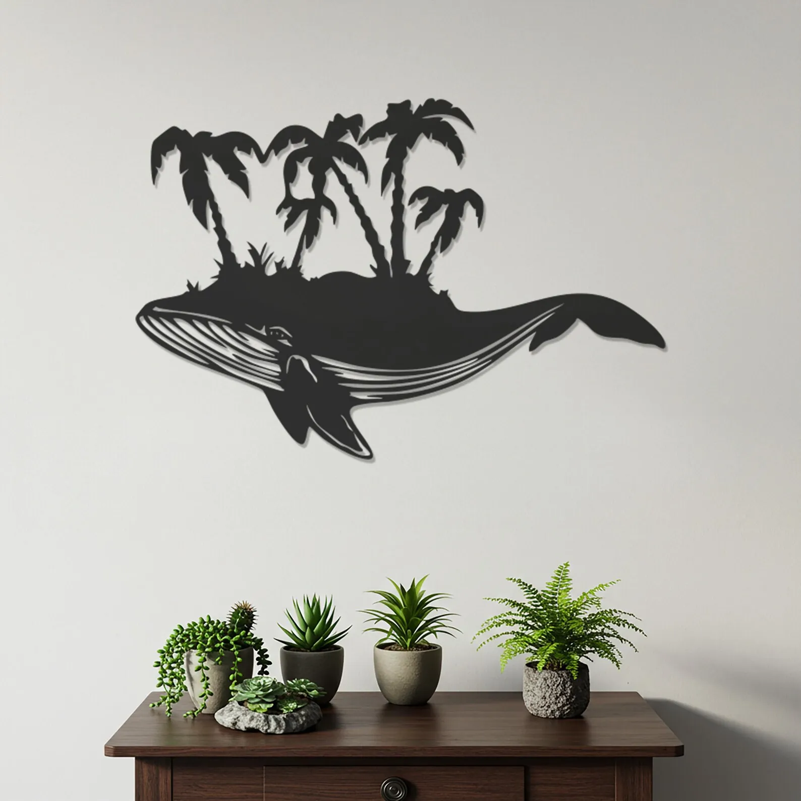 CIFbuy Whale Metal Wall Art Tropical Ocean Silhouette Coastal Beach House Decor Elegant Hanging Ornament Home Gift