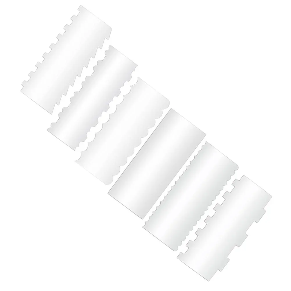 

6Pcs Cake Scraper Smoother Acrylic Stripe Decoration Wedding Icing Tools for Baking frosting cake decorating supplies easy clean