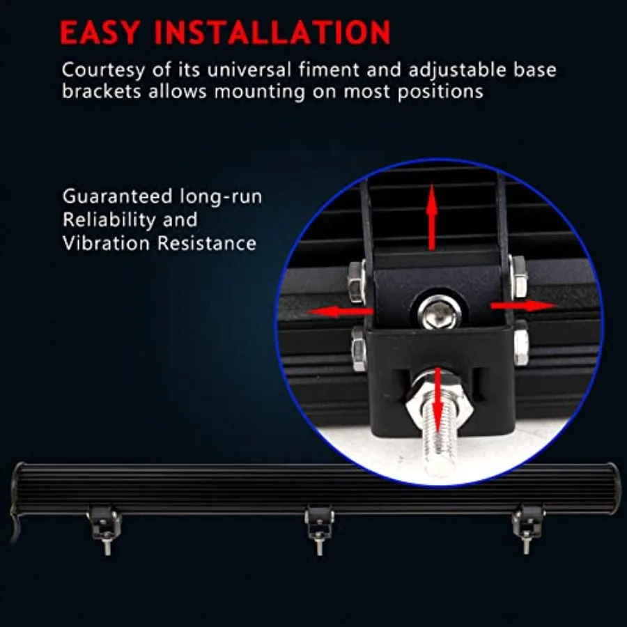 44 بوصة 288 واط مصباح ليد بار الطرق الوعرة بقعة وفيضانات كومبو شعاع 96x3 واط عالية الكثافة القيادة الخفيفة للشاحنات SUV ATV 4x4 4WD مركبة #5