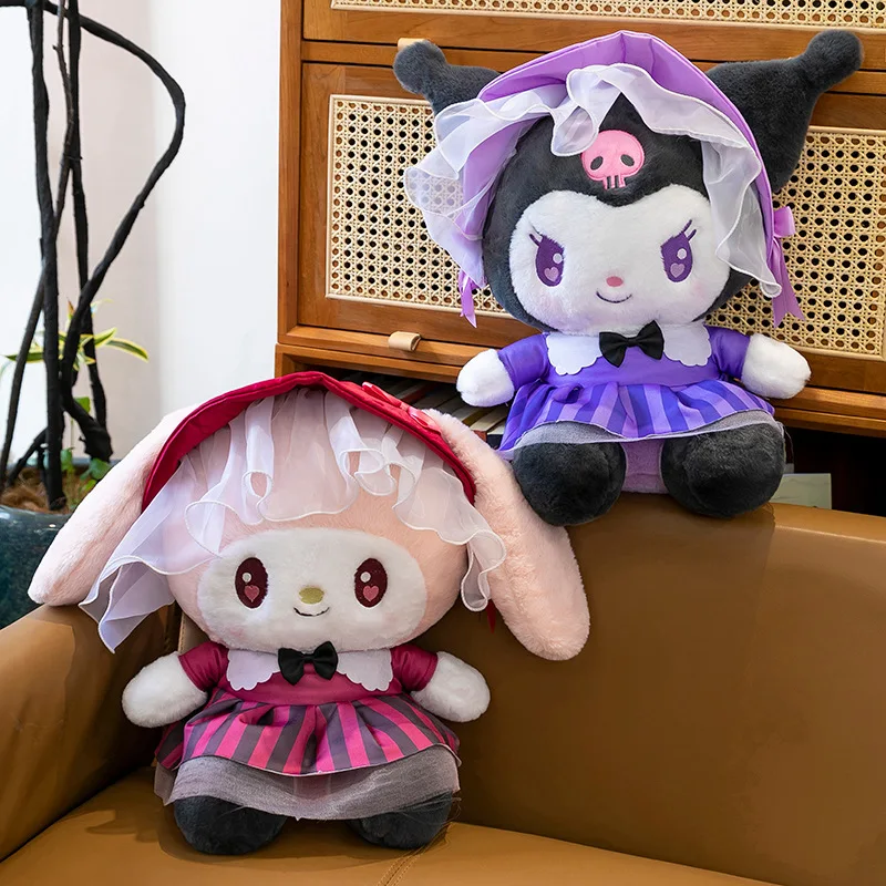 Peluche Kawaii Anime Dog Melody My Melody Kuromi Doll Peluche Bambini Compleanno Regalo di Natale per bambini Giocattoli di peluche all'ingrosso