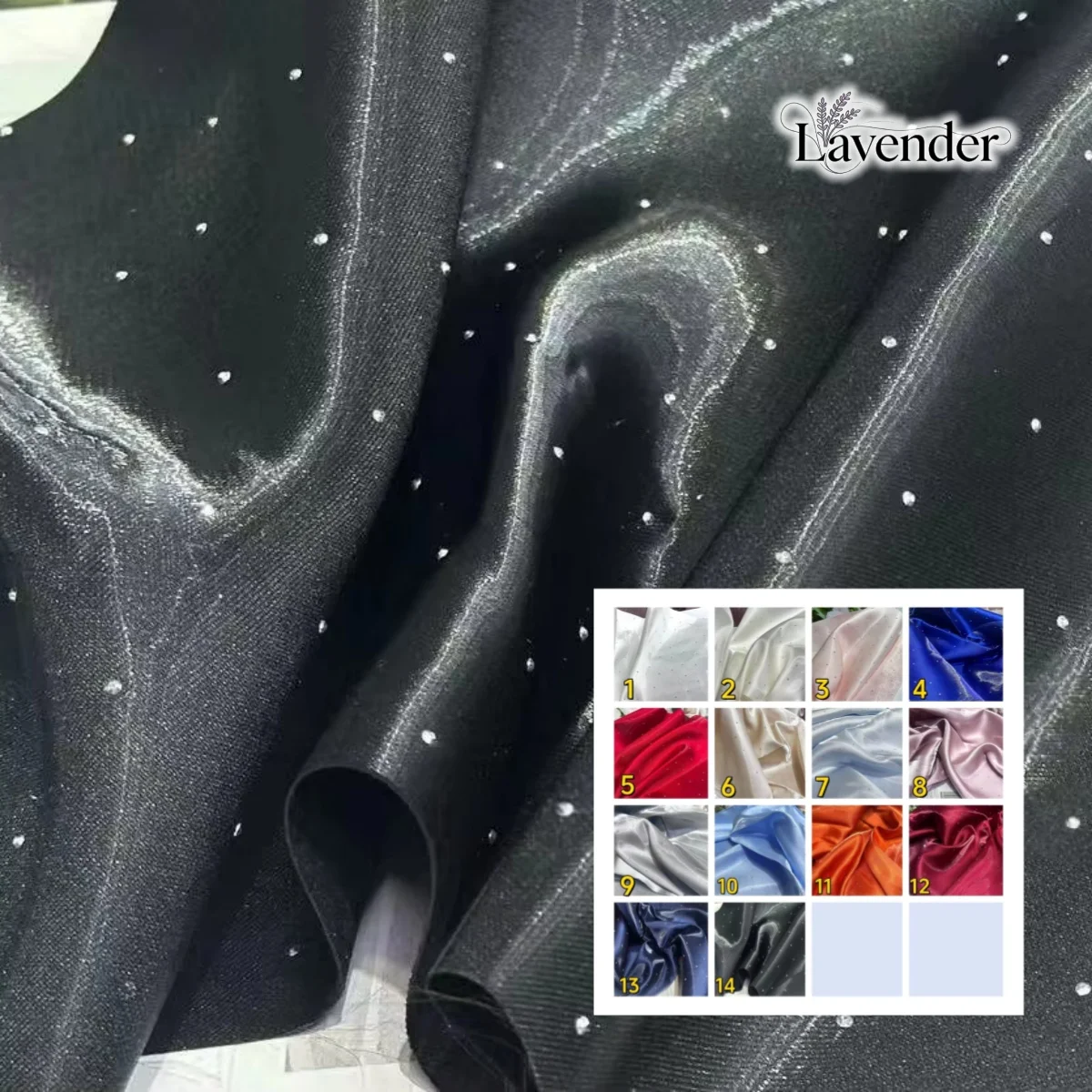

Liquid Paris Satin Fabric Water-like Fabric with Rhinestone Embellishment Suitable for Wedding Gowns Formal Dresses