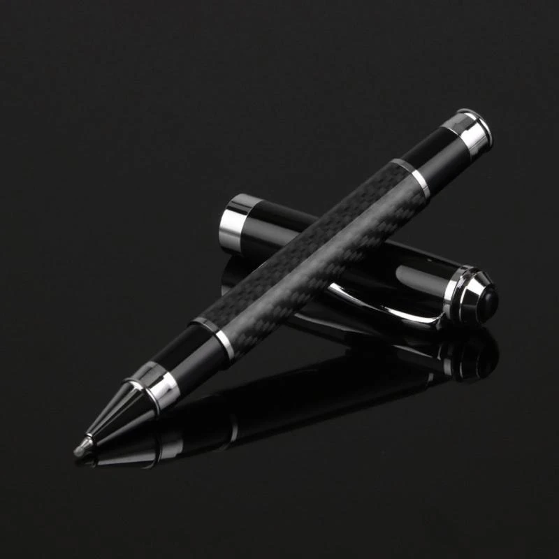 

Carbon Fiber Gel Ballpoint Pen Black Business Writing Office School Supplies Stationery best sale