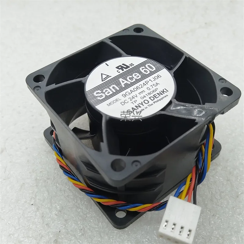 

SANYO DENKI 9GA0624P1J06 DC 24V 0.75A 60x60x38mm 4-Wire Server Cooling Fan