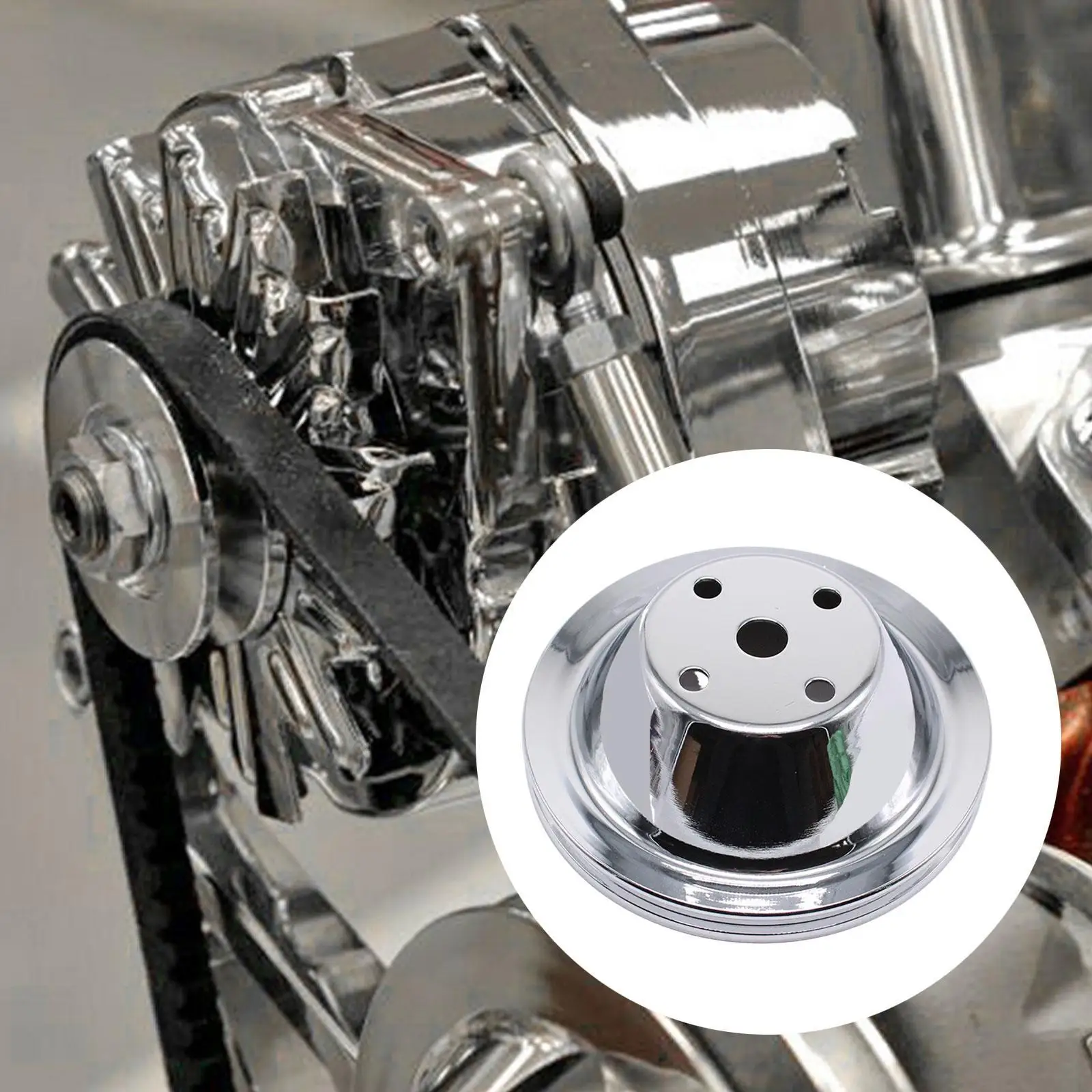 

Long Water Pump Pulley Single Groove Directly Replace High Performance Easy to Install for Chevy Sbc 283-350 Auto Accessory