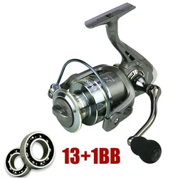 New 5.2:1 Front Rear Double Brake Max 8KG Drag Super Strong Carp Feeder Spinning Fishing Reel Metal Spool 1000-7000 Series Pesca