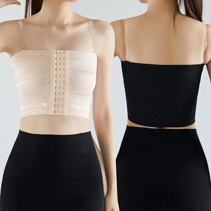 المرأة ملابس داخلية الصدرية الجبهة مشبك ضغط ضمادة ملابس داخلية للتنحيل الصدر ملزمة سترة الضغط التفاف تأثير الصدر الصغيرة