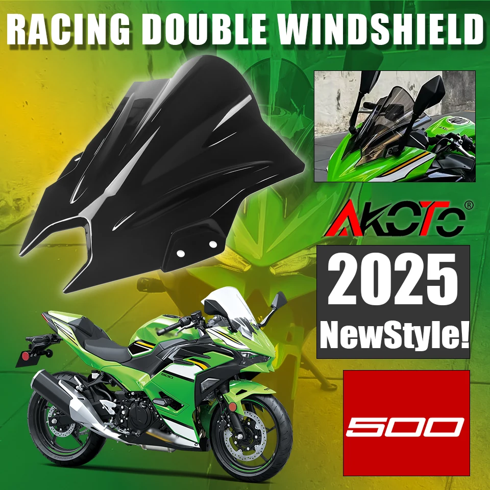 

Новое лобовое стекло DEGIN с двойным пузырьковым подвесом для Kawasaki Ninja 500 SE Ninja500 EX500 SE 2024 2025 2026, аксессуары для ветрового стекла
