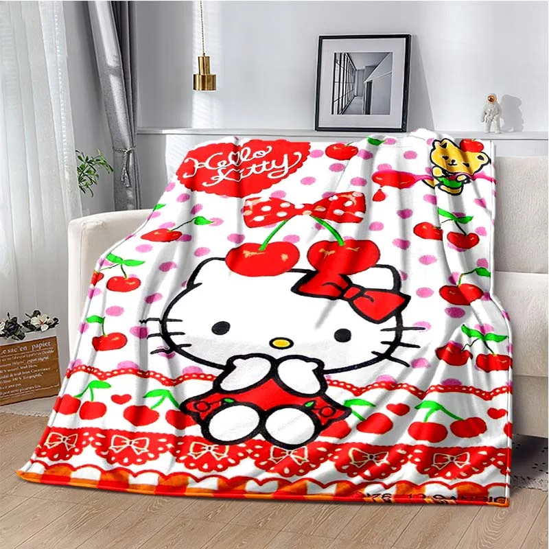 

Sanrio HalloKitty Cute Cartoon Blanket Travel Picnic Blanket Children's Adult Household Blankets Gift