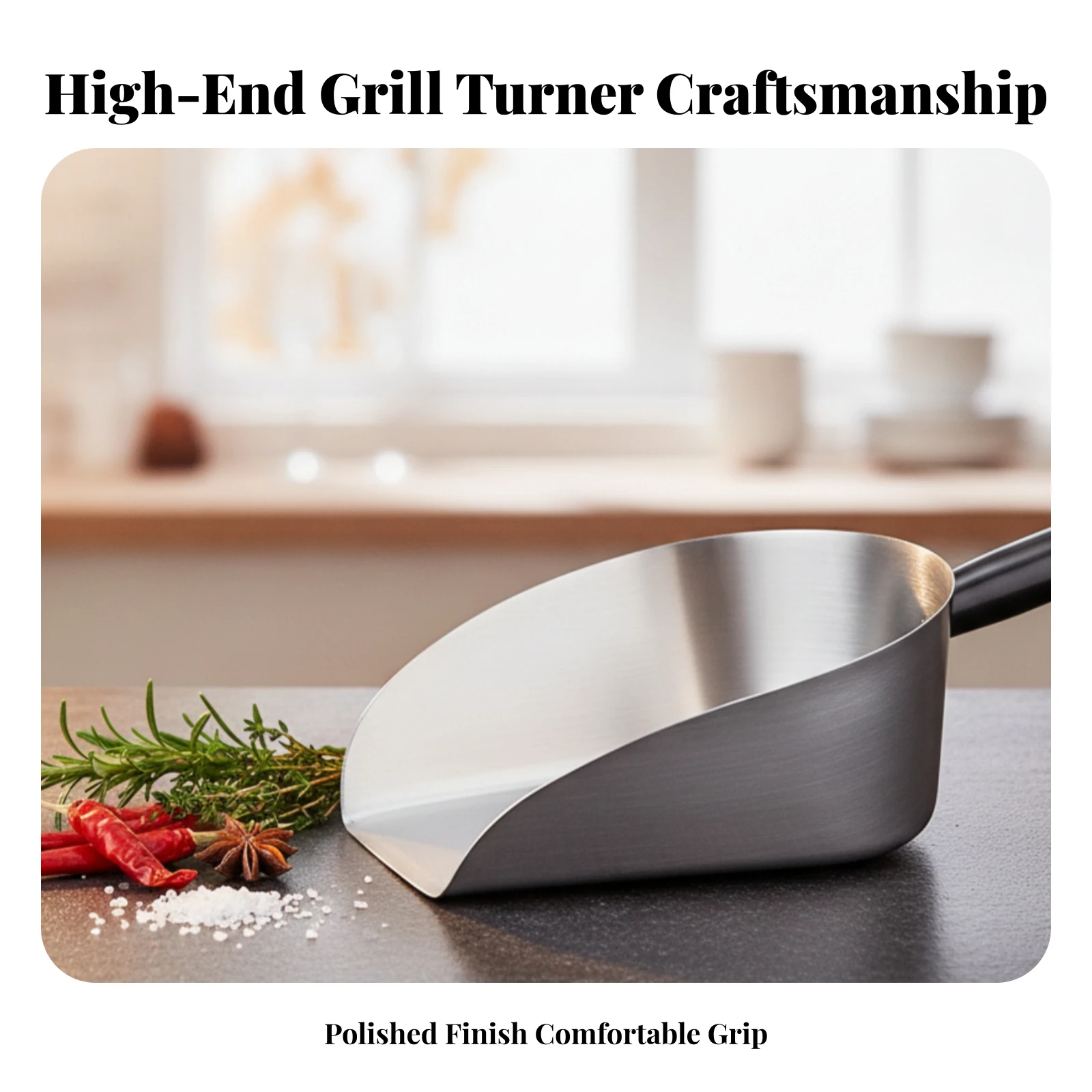 Barbecue Meat Scoop with Cylindrical Handle Rust-Proof Stainless Steel Meat Scoop Dishwasher Safe Heavy Duty for Grill Masters