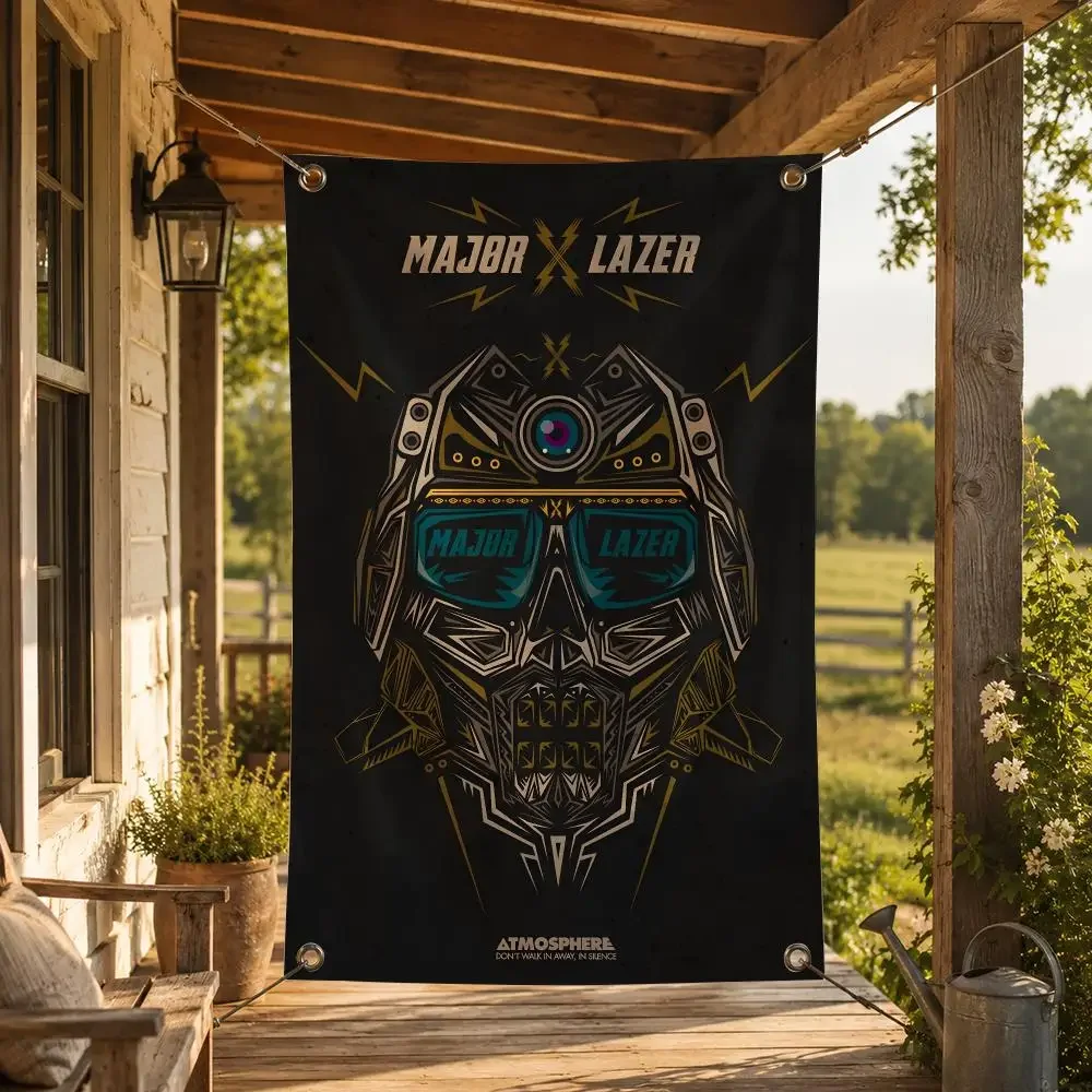 Band M-Major Lazer Flags Decorative Flag Banner for Indoor Outdoor Wall Garden Yard Porch Patio Home Party Decor