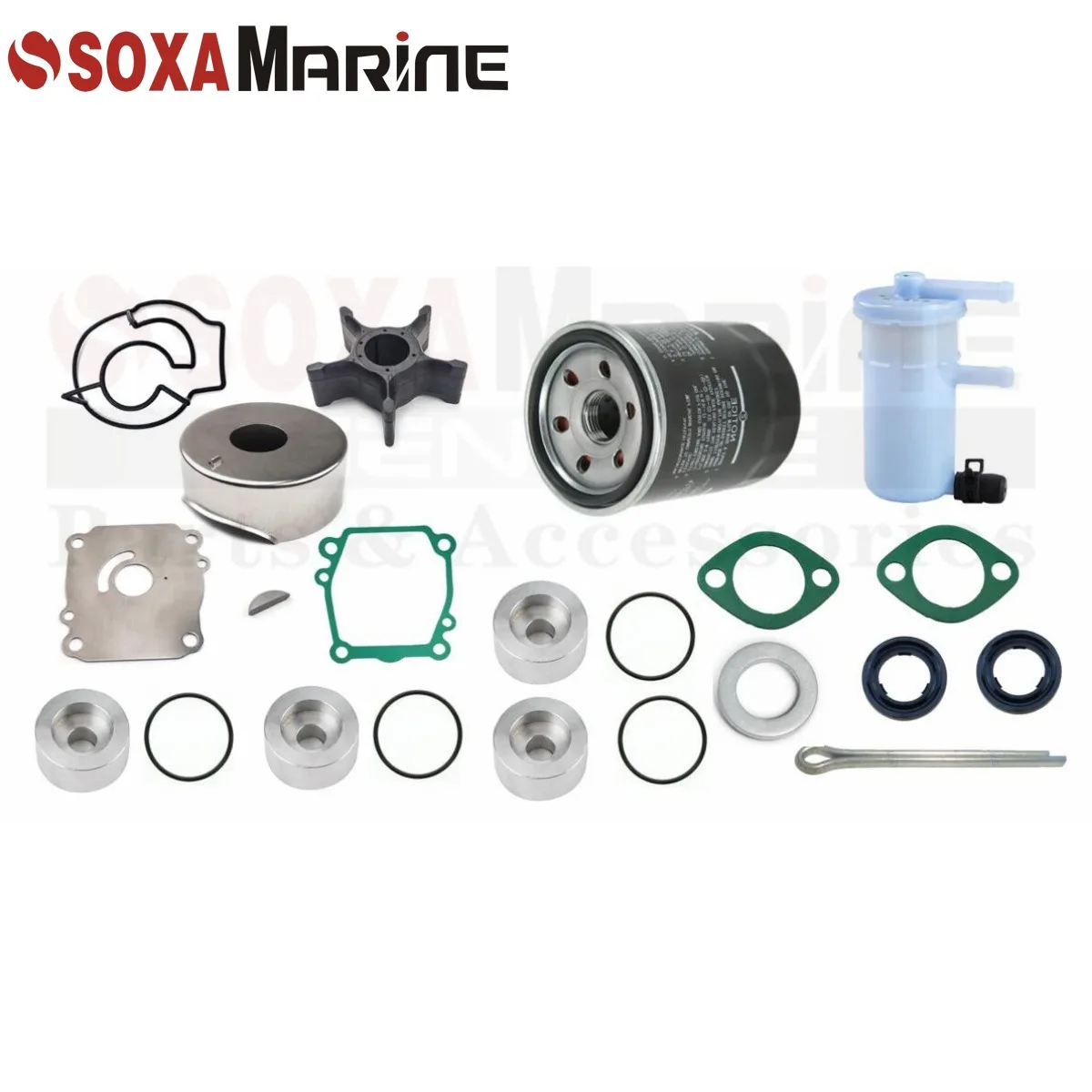 Fit Suzuki 100 115 HP DF100 DF115 2010-2012 Maintenance Kit Outboard Water Pump Repair with Zinc Anode Drain Gasket Oil Filter