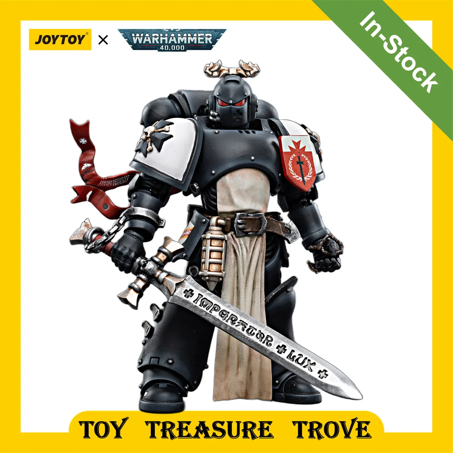 

JOYTOY Warhammer 40k The Emperor‘s Champion Rolantus Black Templars 1/18 Action Figures Anime Military Model For Gift