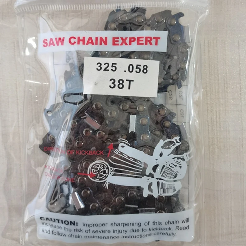 1 Piece Chainsaw Chain Universal 325 Big 8-Angle Chain Silver & Black Alloy Steel 38T/76E Gasoline Logging Saw Blade