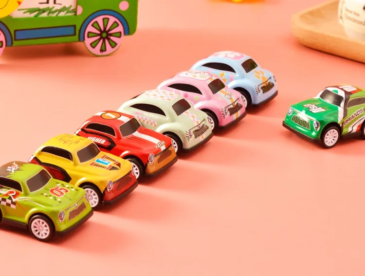 Mini carro de desenho animado com deslizamento regenerativo, brinquedo infantil, resistente a quedas, inércia, ferro de carro, prêmio criativo de jardim de infância