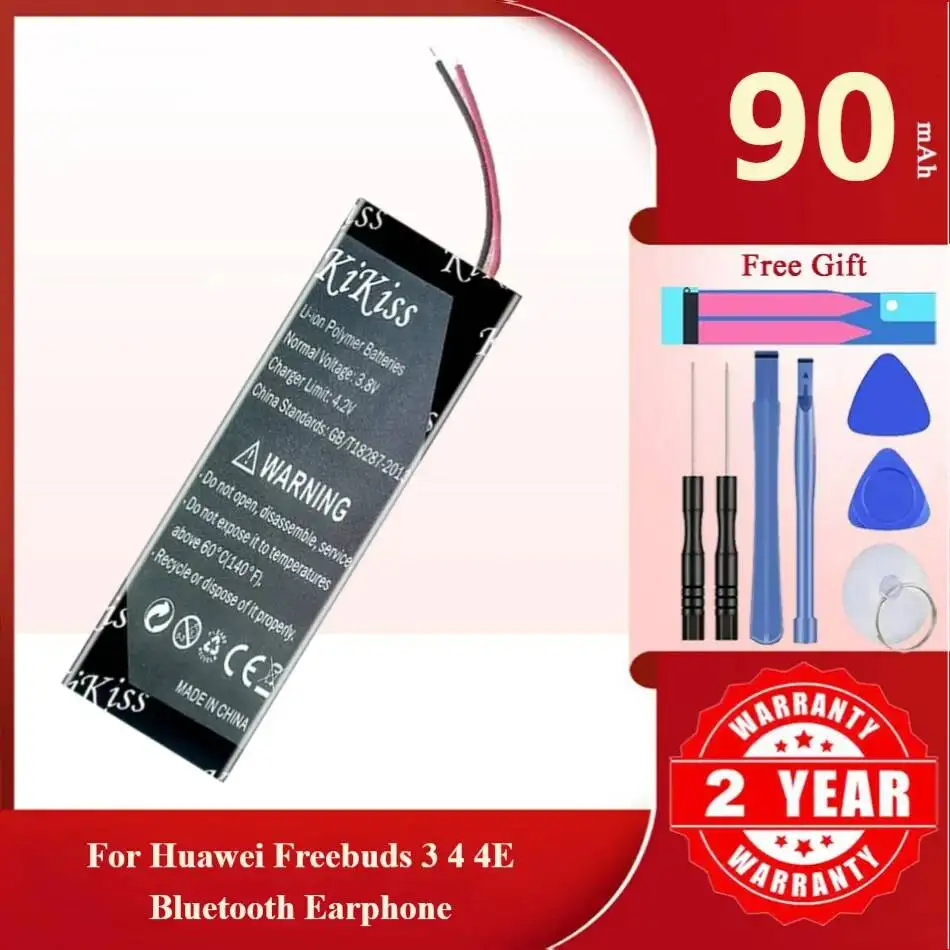 KiKiss Battery For Huawei FreeBuds 3 Freebuds 4 4E Bluetooth Earphone,HB05260ECW (2pc Earphone Battery),90mAh