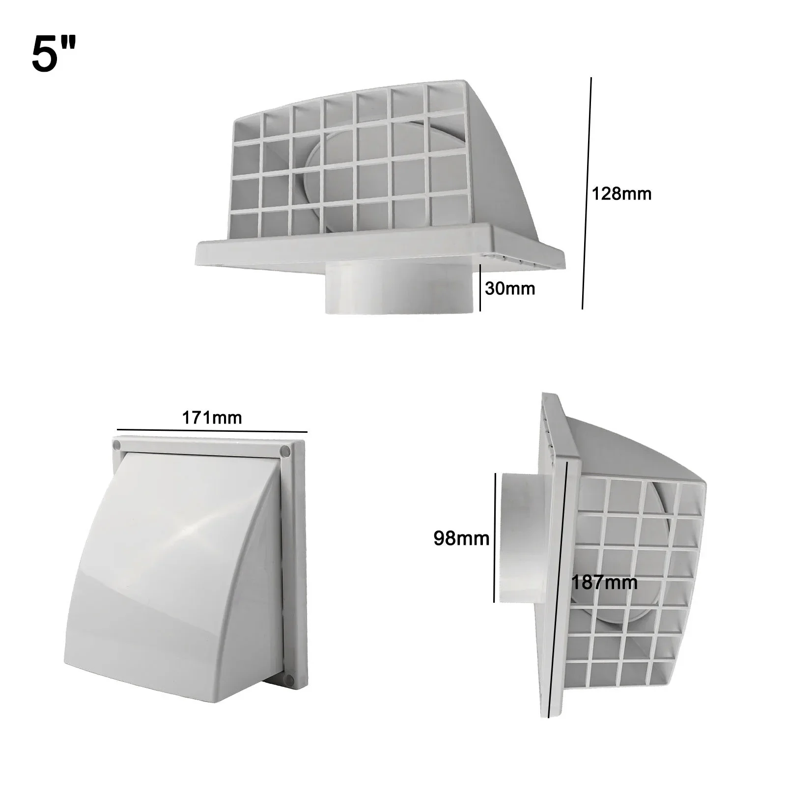 100MM Ventilation Grille With Valve Air Outlet With Valve Secure Fixing With Screws Easy Installation Flange And Filter Design