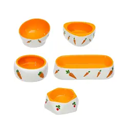 Non Slip Rabbit Feeder Bowl Hamster Ceramic Bowl Feeding Basin Bowl Cat Dog Food Bowl for Puppy Kitten Small Animals Birds