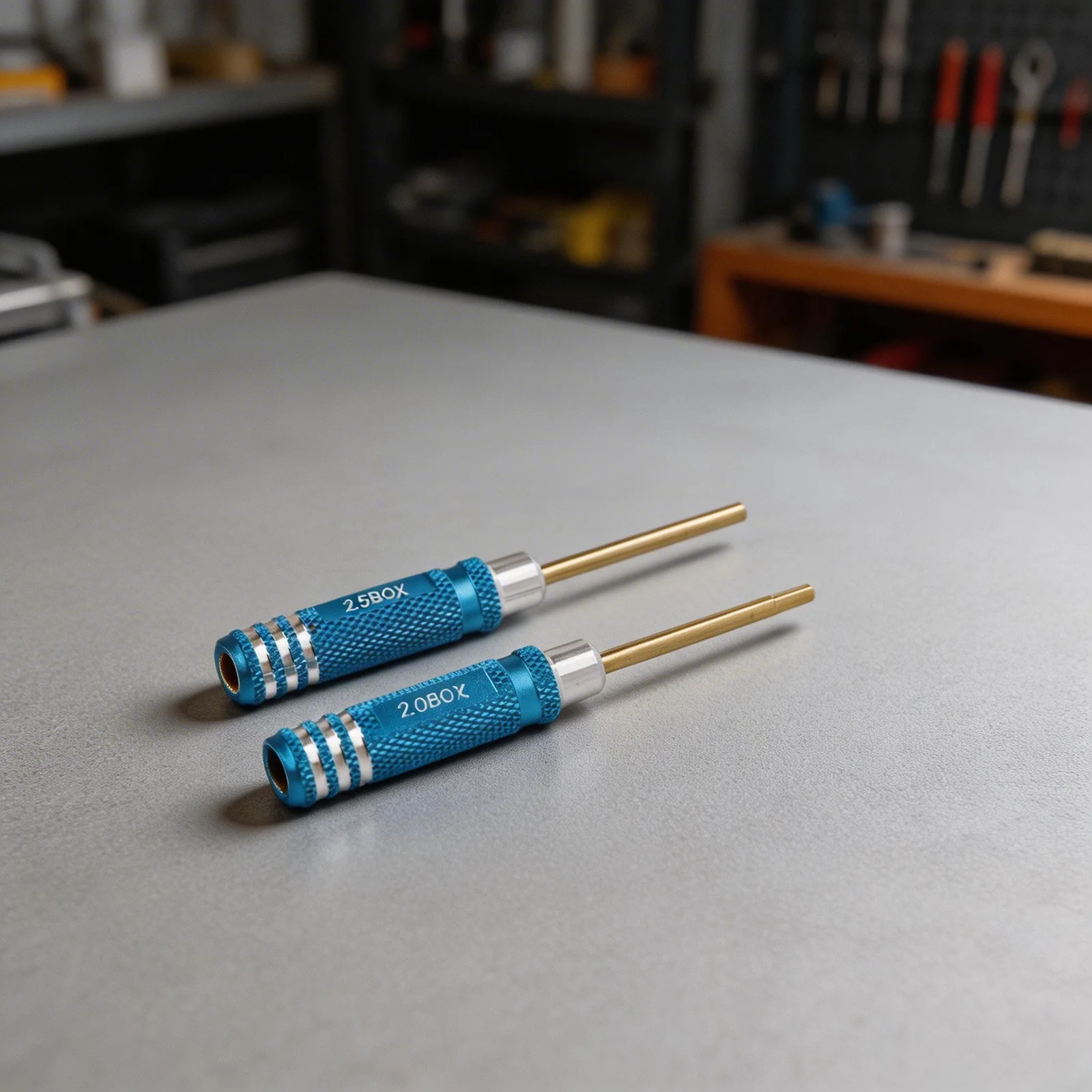 7 Piece Hex Screwdriver Set For RC Models With Aluminum Alloy Handle And High Steel Bits 2.0 Mm To 5.0 Mm Blue