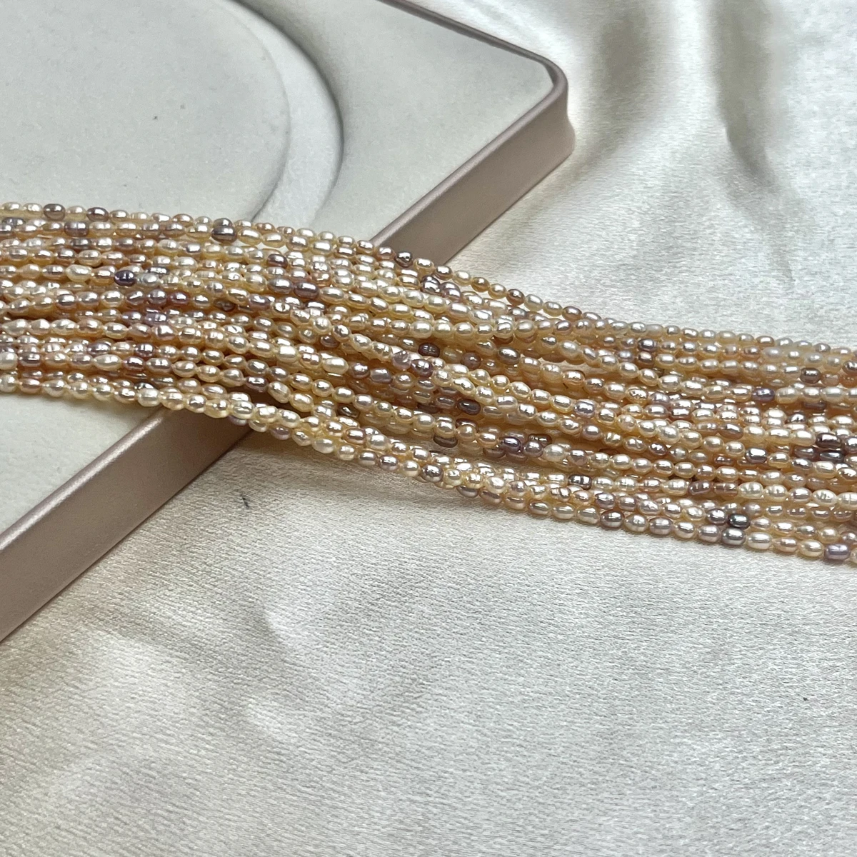 

Natural Freshwater Pearl 2-2.5mm Candy Color Rice Shape Semi-finished Beads for Jewelry Making DIY Necklace Bracelet Accessories