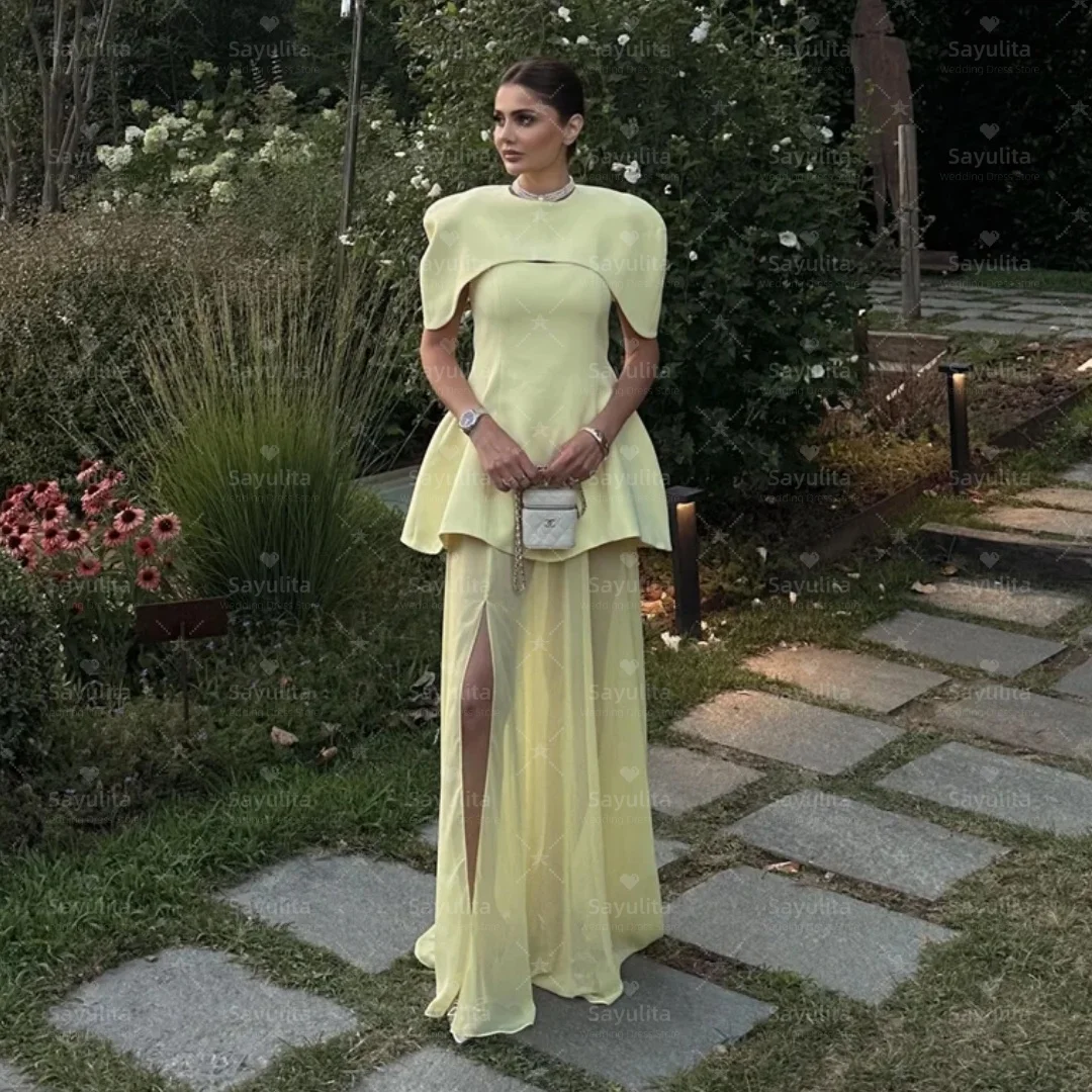 Sayulita 2-Pieces فساتين سهرة للحفلات الراقصة بدون حمالات طويلة بفتحة جانبية لحفلات أعياد الميلاد مع شالات فستان ضيوف الزفاف حسب الطلب