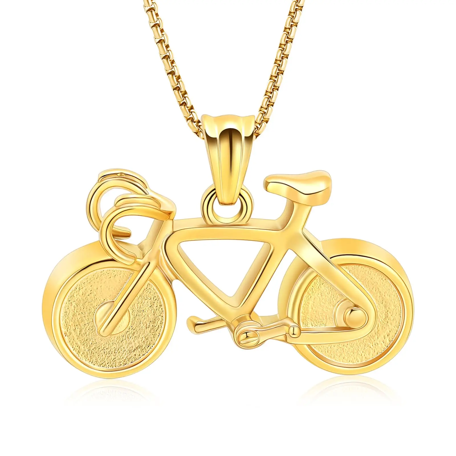 Bicycle Urn Necklace for Ashes Stainless Steel Bike Pendant Cremation Jewelry Keepsake Funeral Memorial Gift for Men Women