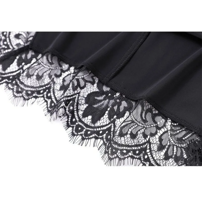 Herfst Winter Kant Goud Fluweel Hoge Taille Zijsplit Middellange Heupknuffelrok