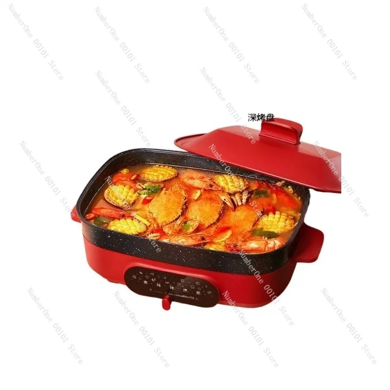 

Multi-Function Electric Hot Pot, Household Cooking Pan for Frying Boiling Roasting, All-in-One Cooker