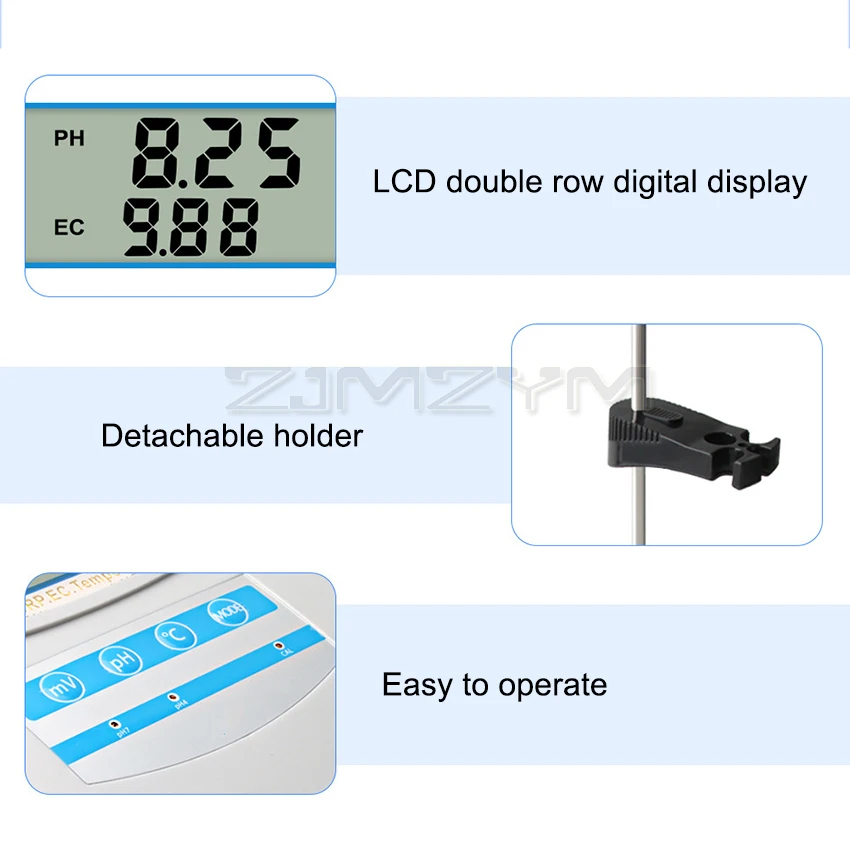 Imagem -03 - Monitor de Qualidade da Água para Piscina ph Orp Tds ec cf Temperatura Tester Bancada Medidor para Aquário e Laboratório Phs26c em 1