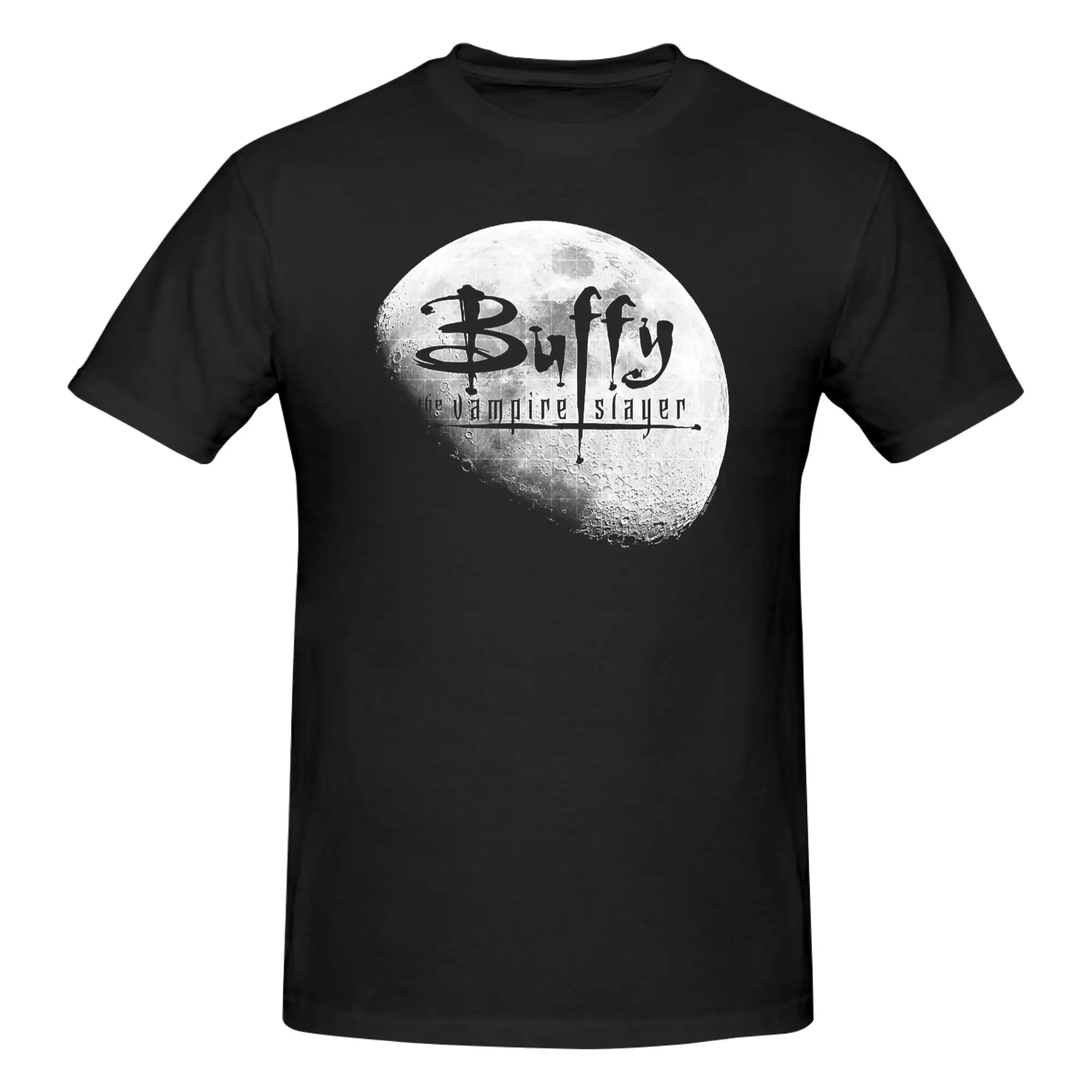 1 Piece Moon Vampire Graphic Funny 100% Cotton T-Shirt Gothic Buffy Hunter Tees Tops For Men
